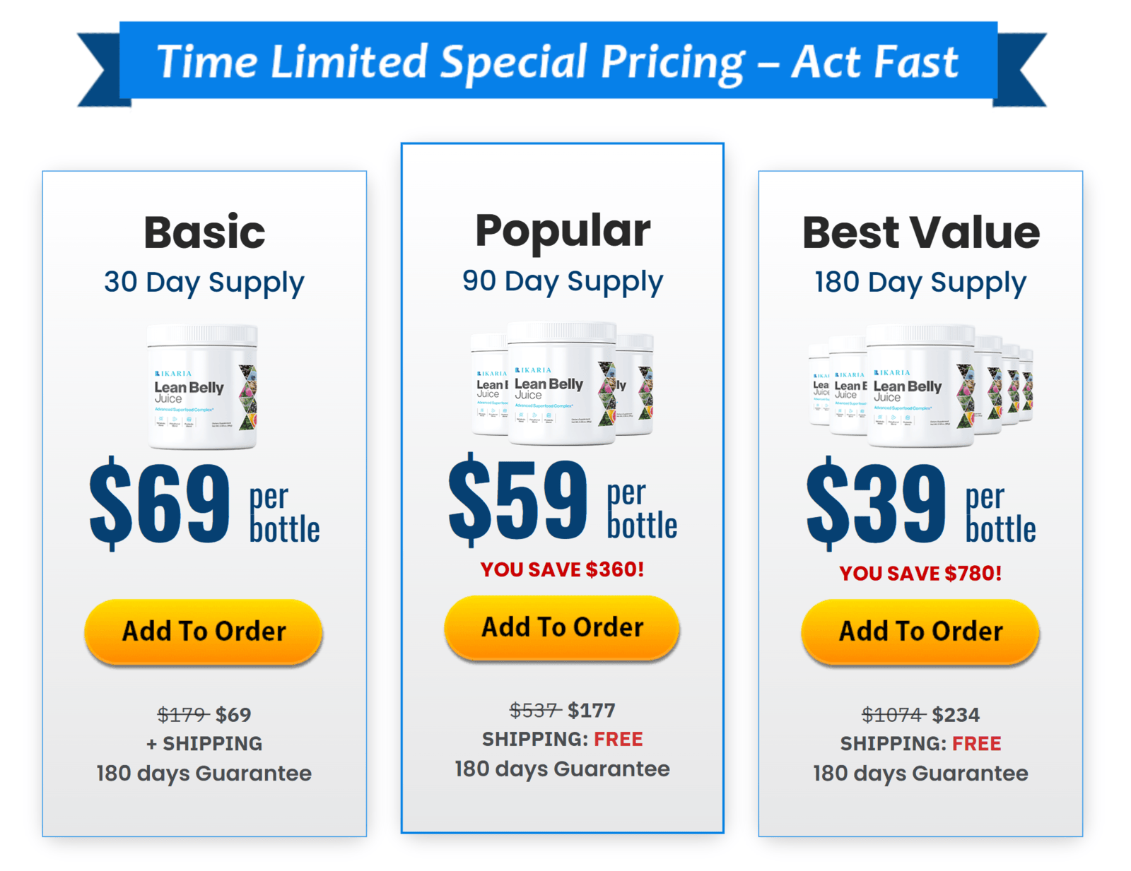 Ikaria Juice supplement two bottle